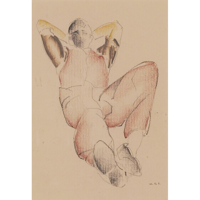 Appraisal: William Samuel Schwartz American - Figure Study c colored pencil