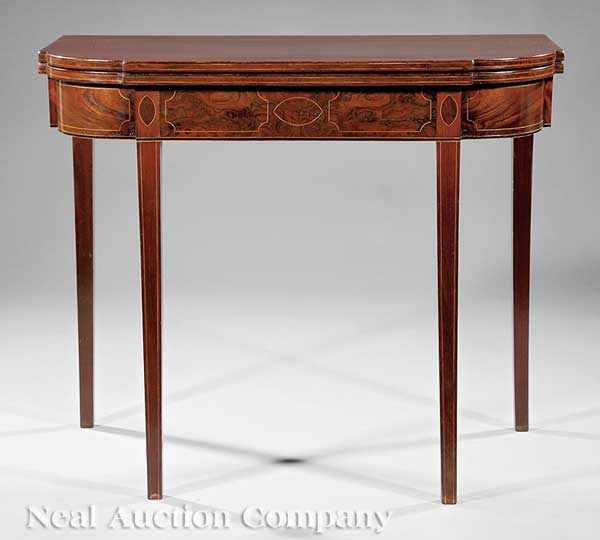 Appraisal: An American Federal Inlaid Mahogany Games Table in the Hepplewhite