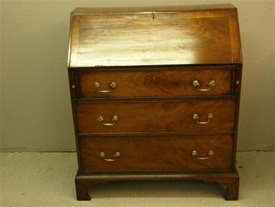 Appraisal: George III Mahogany Fall Front Bureau h w d in