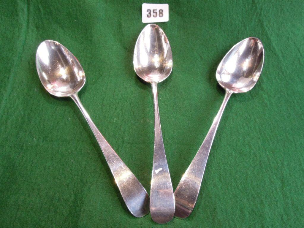 Appraisal: Two George III silver serving spoons London made by Hester