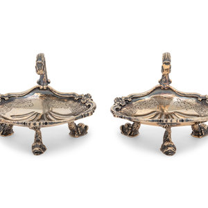 Appraisal: A Pair of English Silver-Gilt Shell-Form Master Salts Asprey and