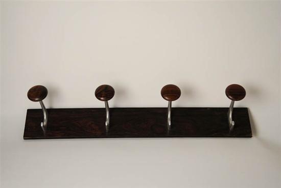 Appraisal: Rosewood and Aluminum Hanging Coat Rack unmarked W