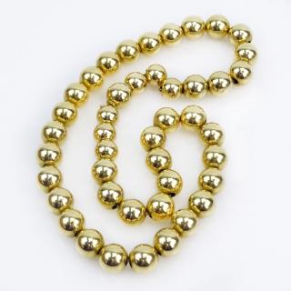 Appraisal: Vintage Karat Yellow Gold Graduated Bead Necklace Vintage Karat Yellow