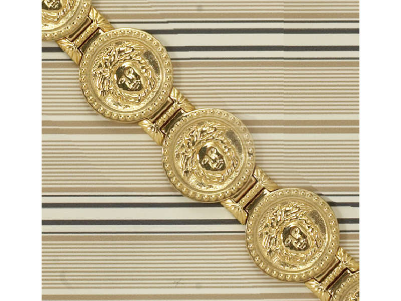 Appraisal: VERSACE BRACELET Medusa design round links in gold polished metal