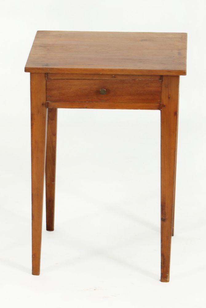 Appraisal: COUNTRY HEPPLEWHITE ONE-DRAWER STAND th CenturyIn pine with square tapered