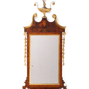 Appraisal: A George III Adam-Style Parcel Gilt and Figured Mahogany Mirror