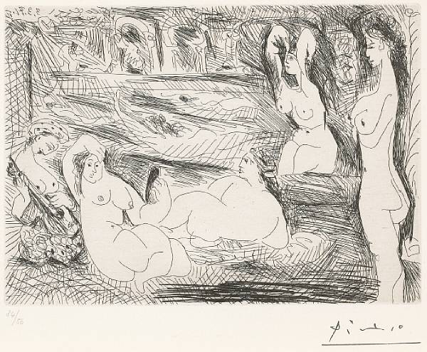 Appraisal: Pablo Picasso Spanish - Autour du Bain Turc Femmes la