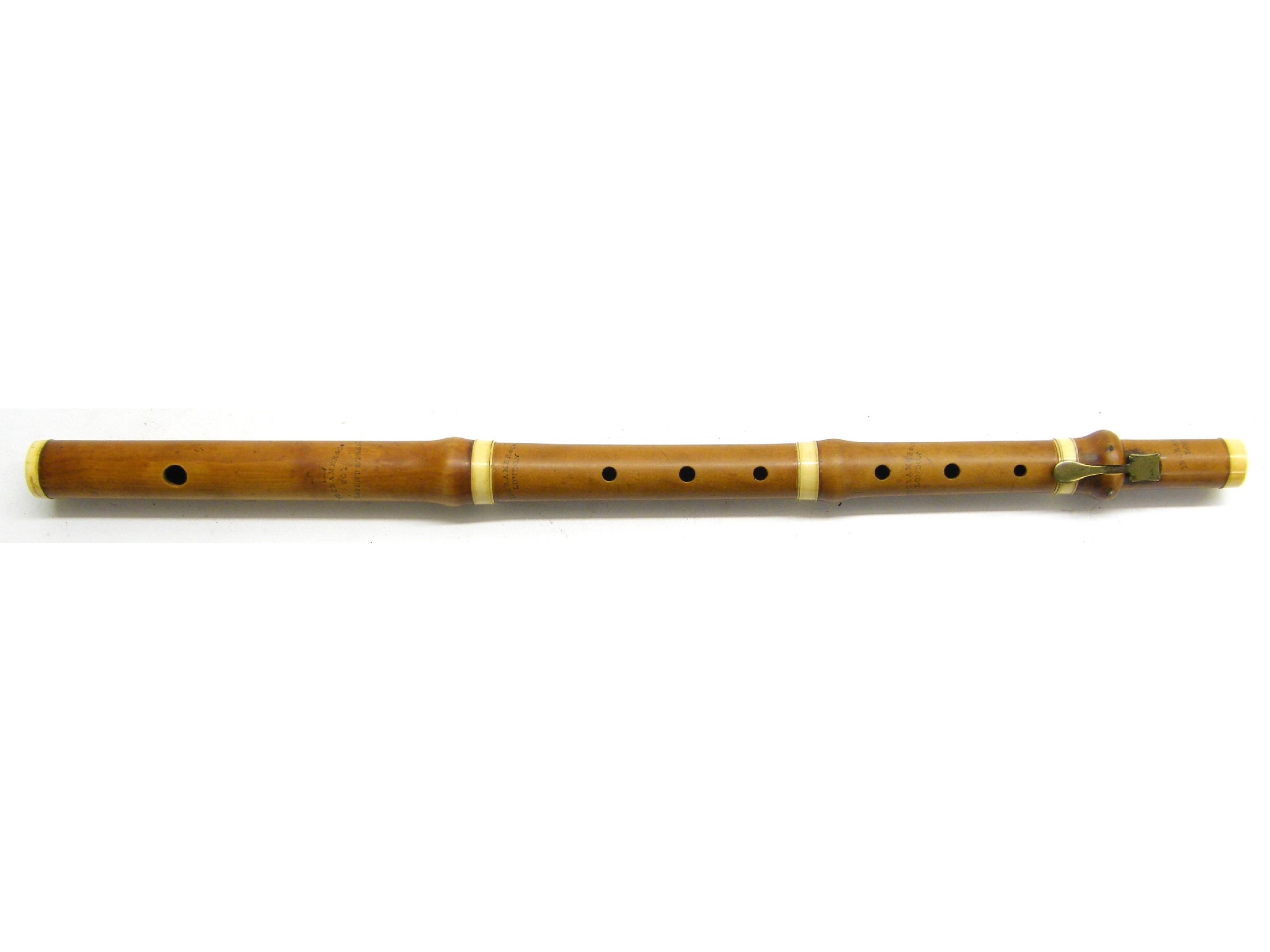 Appraisal: English boxwood and ivory single keyed flute by and stamped