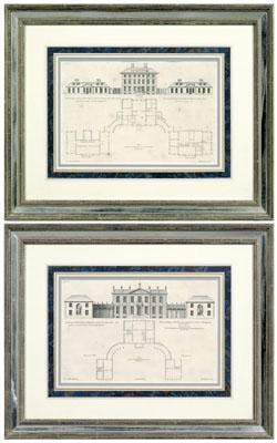 Appraisal: Two architectural engravings after Colen Campbel - views of estates