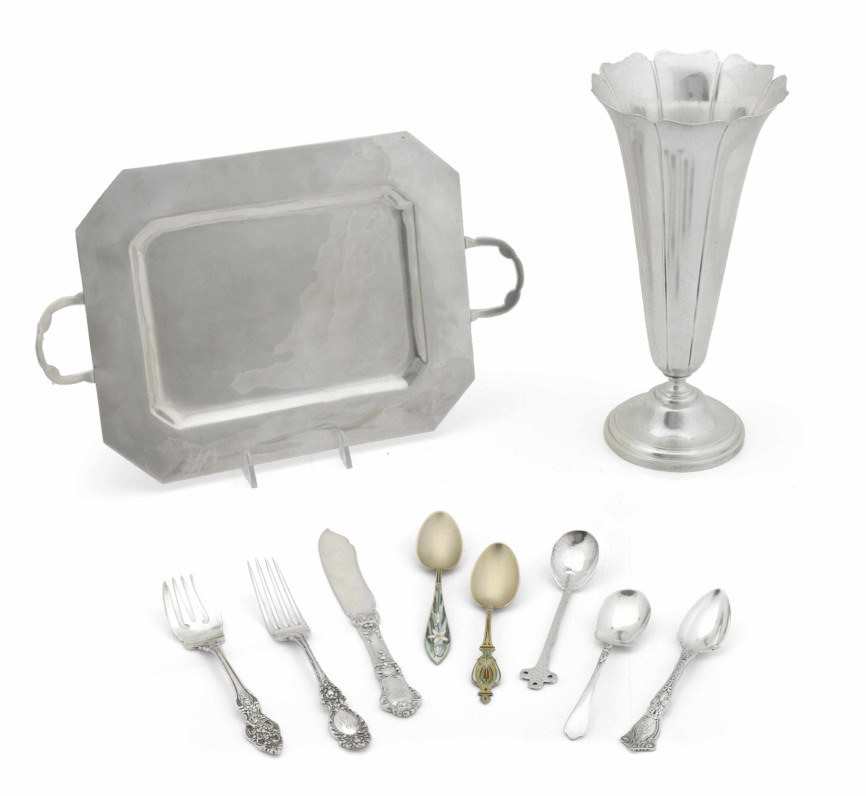 Appraisal: A group of American sterling silver flatware and hollowware th