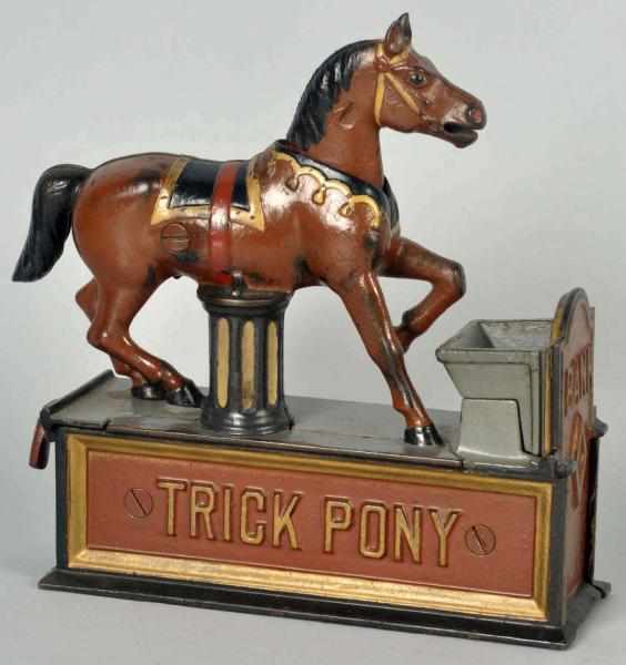 Appraisal: Cast Iron Trick Pony Mechanical Bank Manufactured by Shepard Hardware