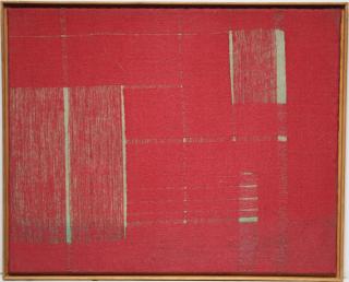 Appraisal: Manish Nai Indian b Consisting of a surface of red-dyed