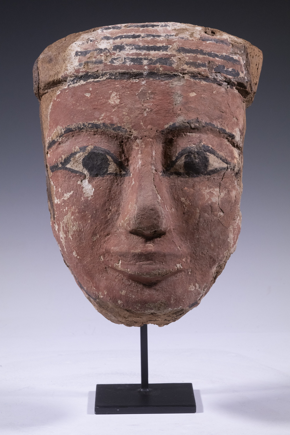 Appraisal: EGYPTIAN CARTONNAGE MUMMY MASK Late Period ca - B C