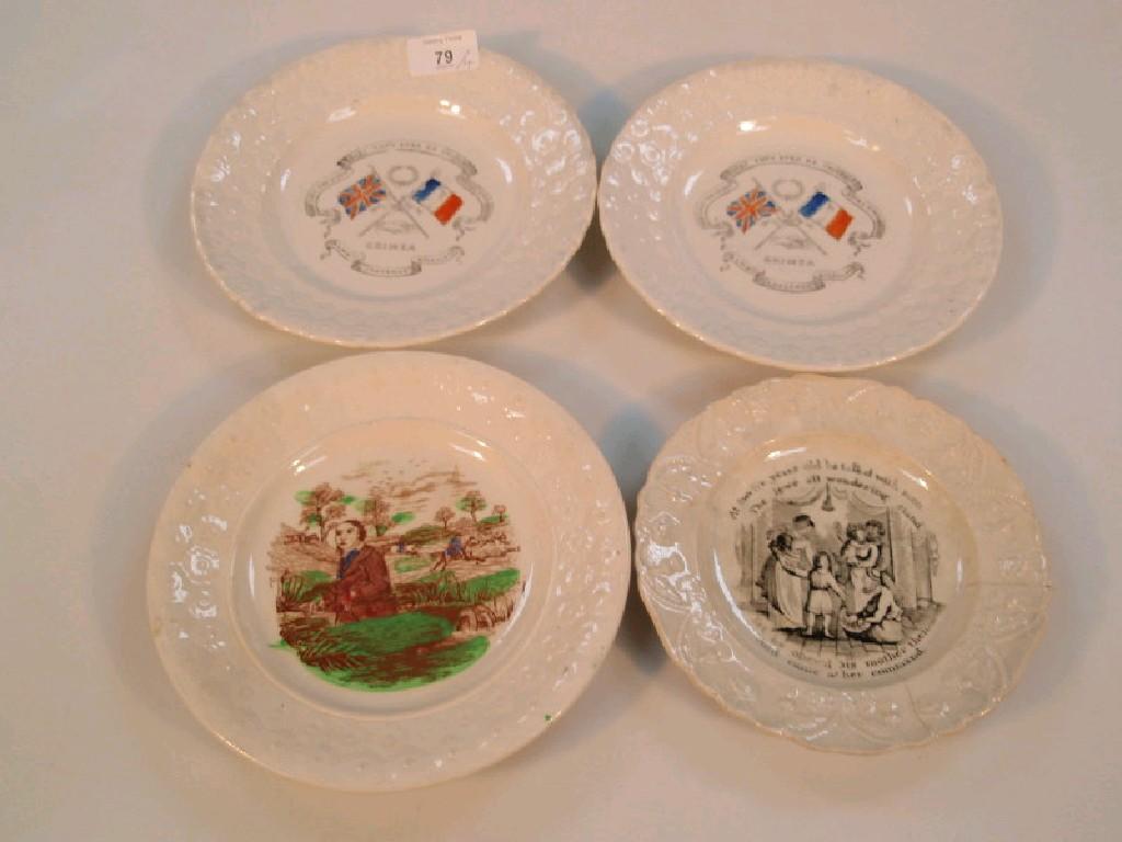 Appraisal: Crimea a pair of nursery plates possibly Don pottery printed