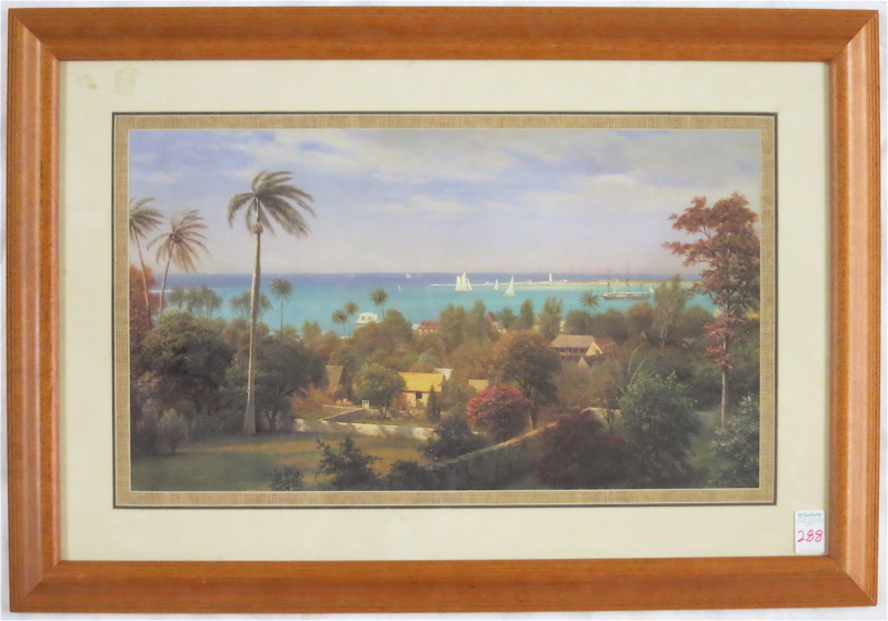 Appraisal: AFTER ALBERT BIERSTADT PHOTO-LITHOGRAPH Bahamas Harbor Image measures x In