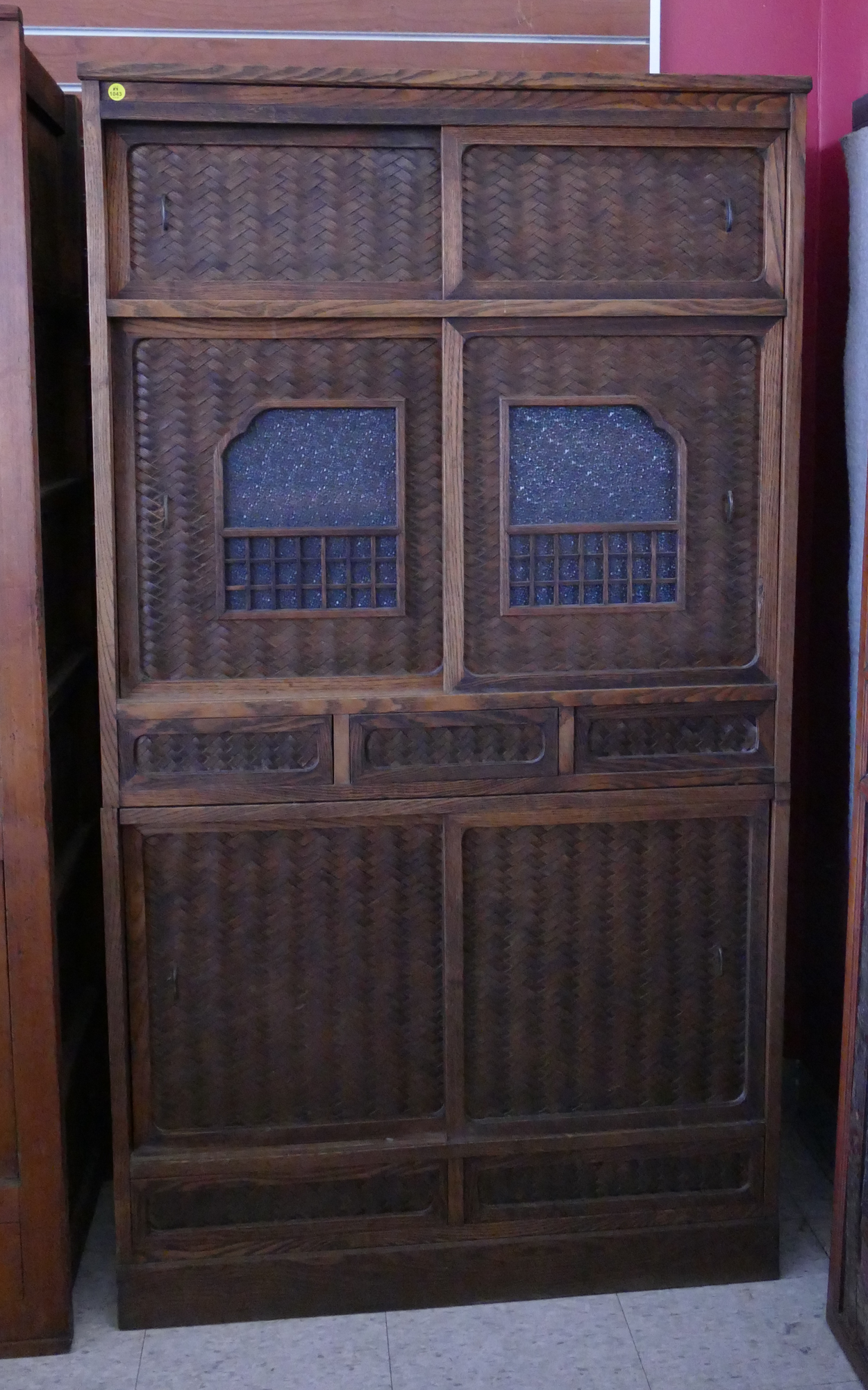 Appraisal: Japanese Meiji Woven Door Mizuya Tansu- x x ''