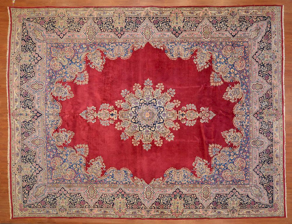 Appraisal: Persian Kerman Carpet approx x Iran circa Condition Some wear