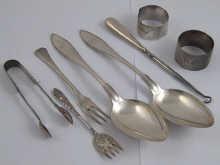 Appraisal: A mixed lot of silver comprising two Swedish dessert spoons