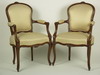 Appraisal: CHAIRS - Pair of French style mahogany framed upholstered -