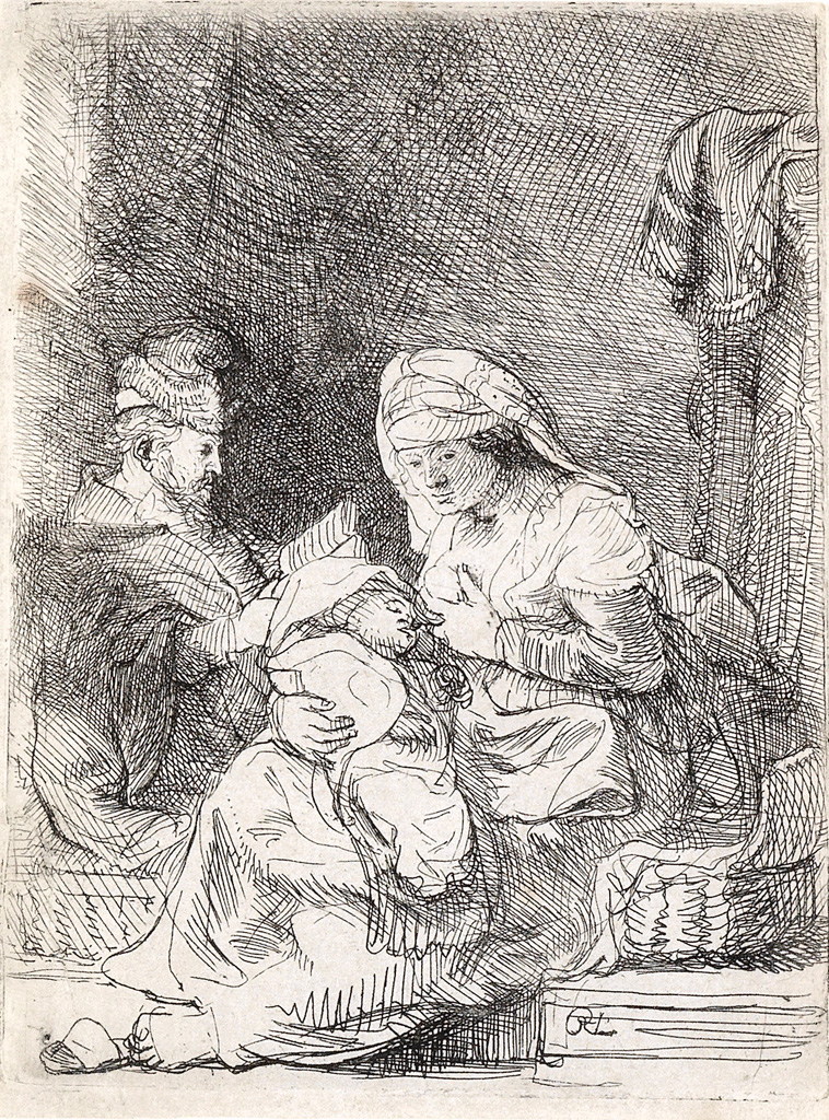 Appraisal: REMBRANDT VAN RIJN The Holy Family Etching and drypoint circa