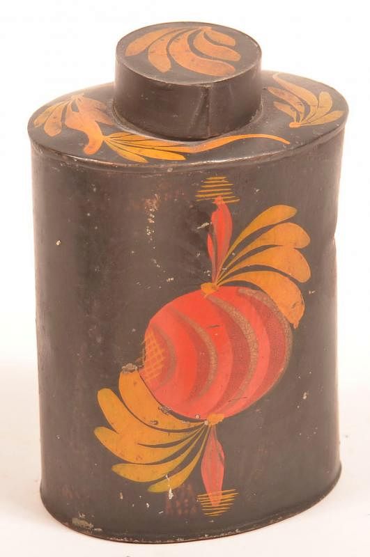 Appraisal: Pennsylvania th Century Toleware Tea Caddy Pennsylvania th Century Toleware