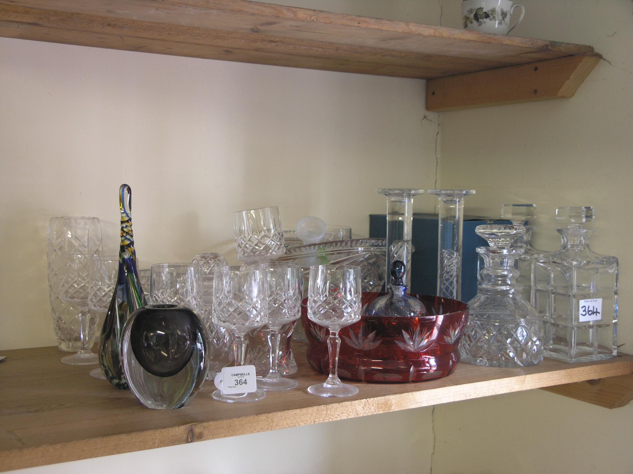 Appraisal: An assortment of household glassware including boxed set of six