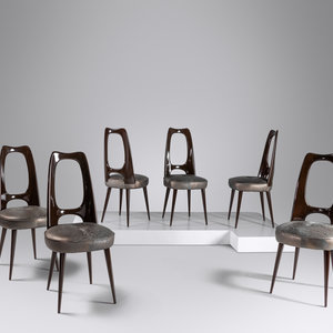 Appraisal: Vittorio Dassi - Set of Six Dining Chairs lacquered wood