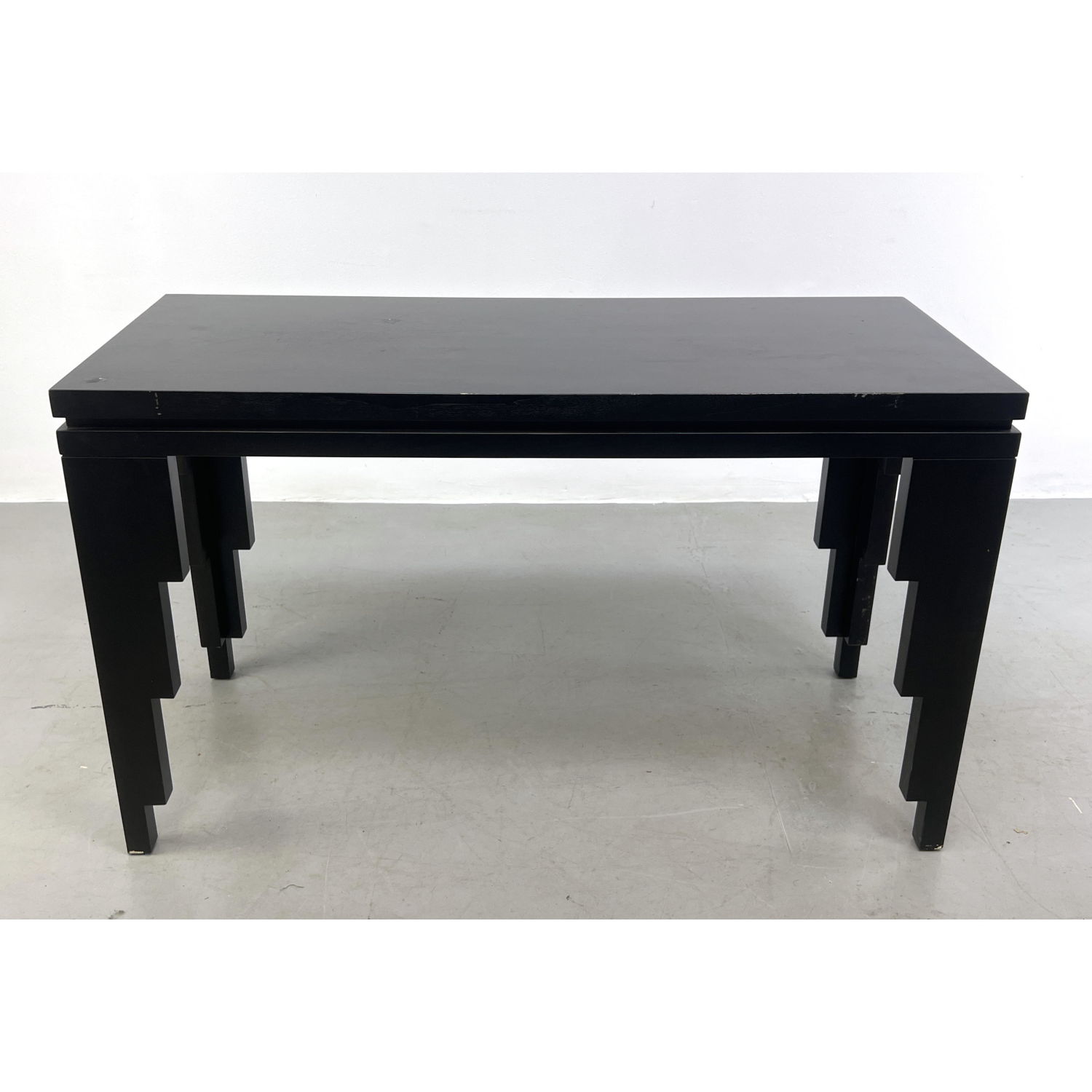 Appraisal: Art Deco Style Sofa Console Table Black Finish Dimensions H