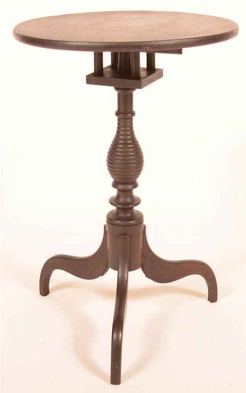 Appraisal: American Federal Cherry Tilt Top Candle stand American Federal Cherry