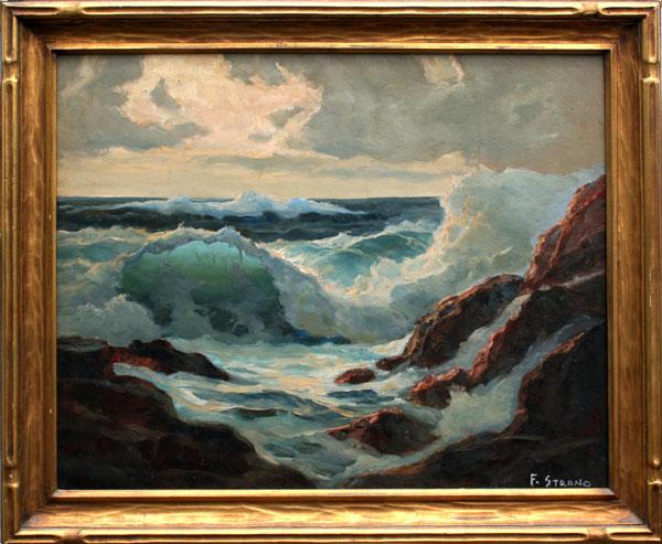 Appraisal: STRANO Frank American th C Coastal Surf OIL Canvasboard ''