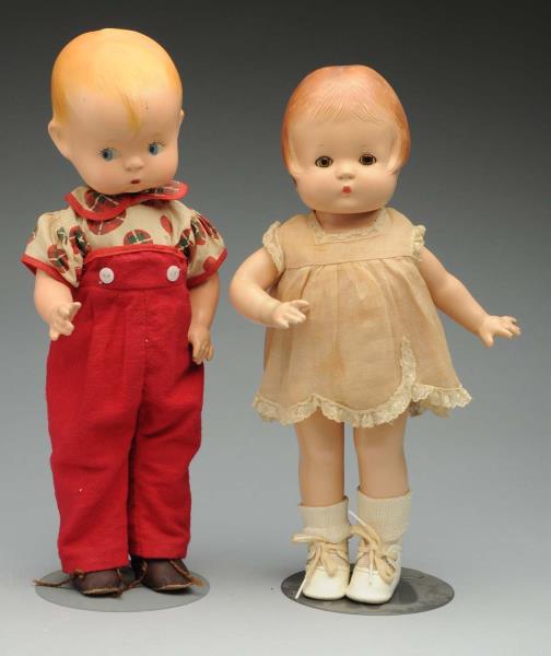 Appraisal: Lot Of Effanbee Composition Dolls Patsy with molded hair and