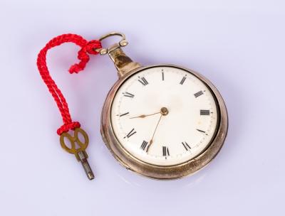 Appraisal: A George III silver pair cased open-faced pocket watch the