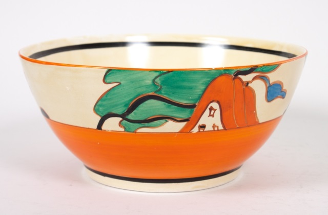 Appraisal: Clarice Cliff Bizarre Trees and House bowl circa Newport Pottery