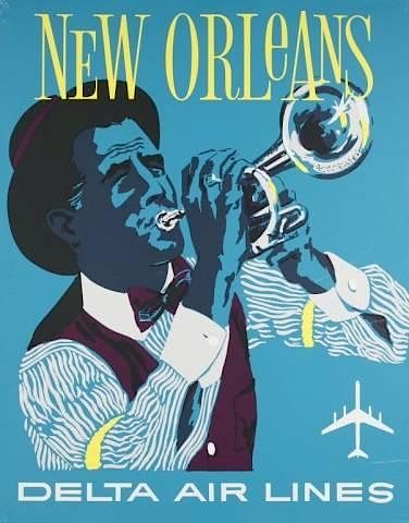 Appraisal: David Klein Poster of New Orleans for Delta David Klein