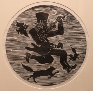 Appraisal: John Lochtefeld American th c The Fiddler Woodcut Signed and