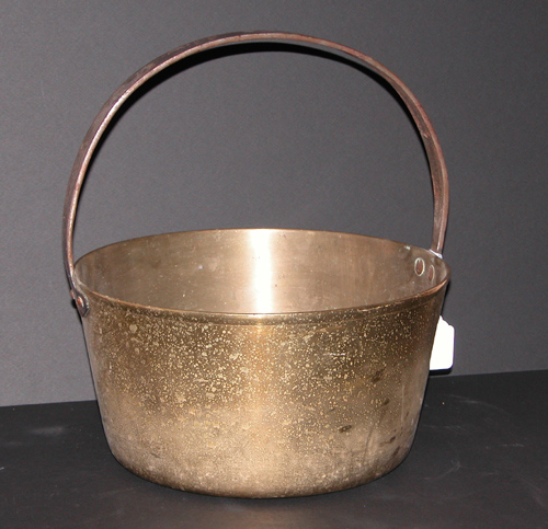 Appraisal: Antique English Brass and Wrought Iron Jam Pan th century