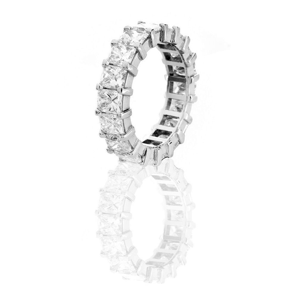 Appraisal: Diamond and Platinum Eternity Band Approx Carat Radiant Cut Diamond