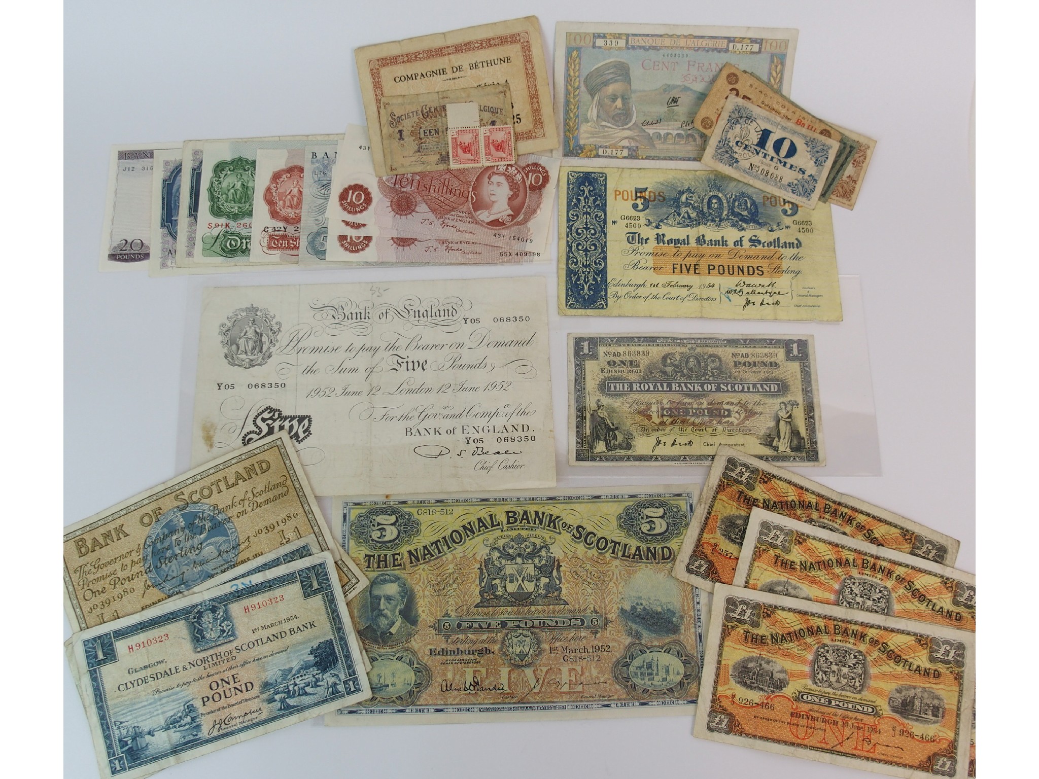 Appraisal: Collection of banknotes National Bank of Scotland note extremely fineRoyal