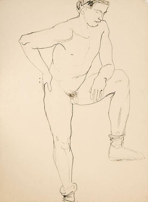 Appraisal: ULI NIMPTSCH RA A male nude standing with left leg