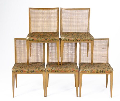 Appraisal: EDWARD WORMLEY DUNBAR Set of five mahogany dining chairs with