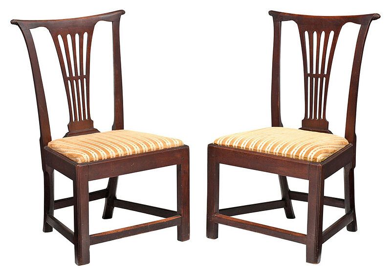 Appraisal: Fine Pair Virginia Attributed Chippendale Chairs possibly Alexandria area late