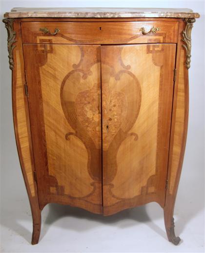 Appraisal: Italian Louis XV style mahogany burl walnut and fruitwood inlaid