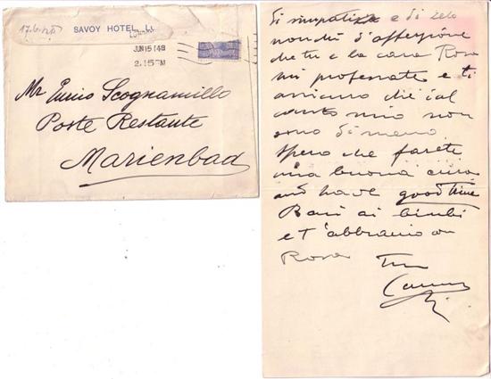 Appraisal: CARUSO ENRICO Autograph Letter Signed Caruso to his great friend