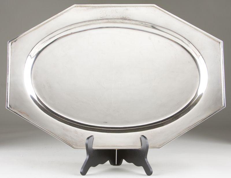 Appraisal: American Sterling Silver Serving Tray eight sided with central oval