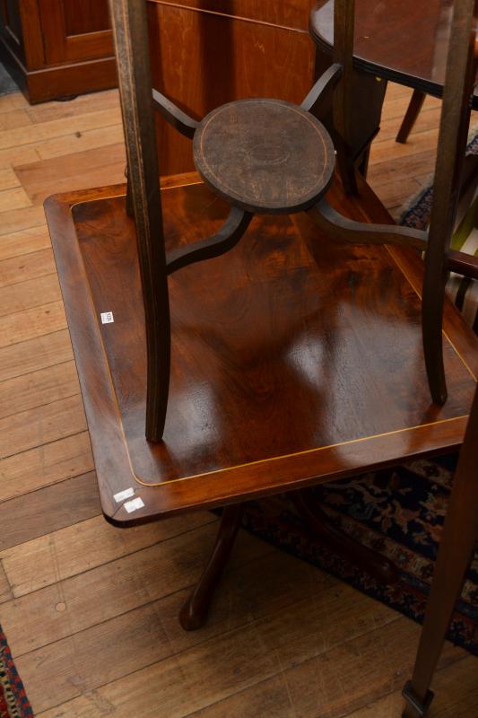 Appraisal: MAHOGANY RECTANGULAR TILT TOP TABLE WITH BRASS INLAY