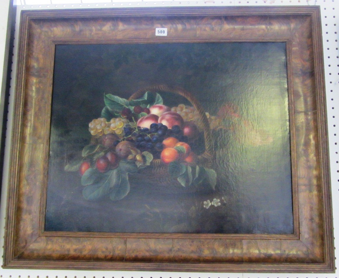 Appraisal: English School th century Still life of fruit in a