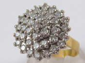 Appraisal: An carat gold round brilliant cut diamond cluster ring head