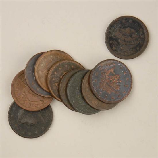 Appraisal: Ten Large Cents low grades