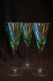 Appraisal: SET OF URANIUM GLASS WINES