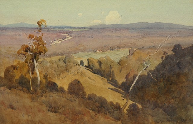 Appraisal: Penleigh Boyd - View Over the Valley watercolour signed 'Penleigh